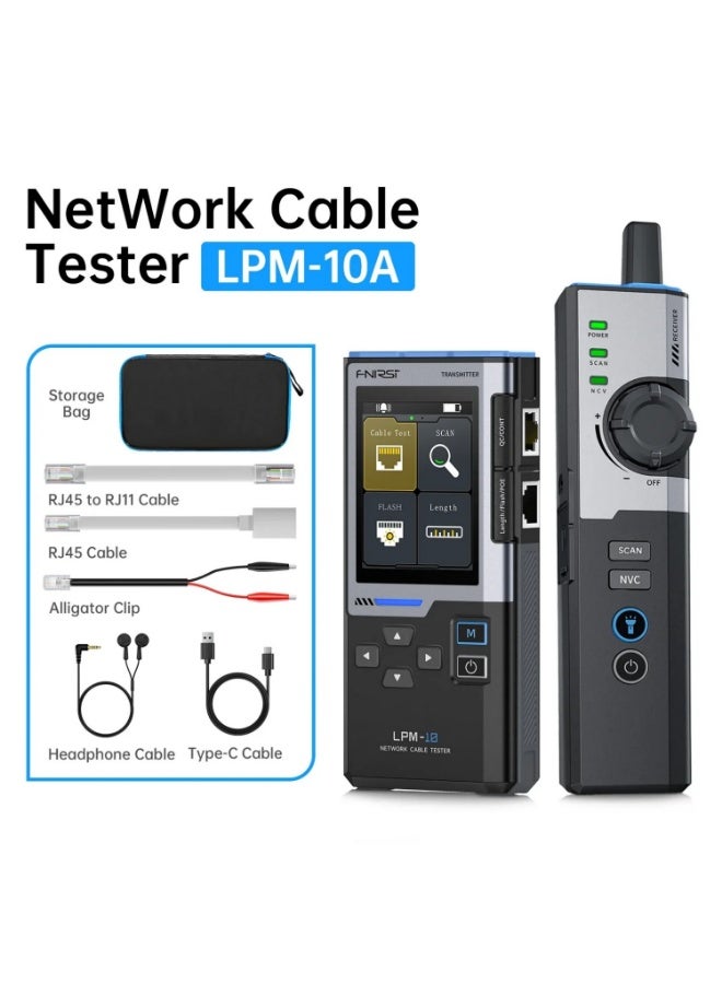 FNIRSI Multifunctional Network Cable Tracker with Color Display, Ethernet Cable Tester, PoE Test, RJ45 Crimp & Length Measurement Tool - Image 1