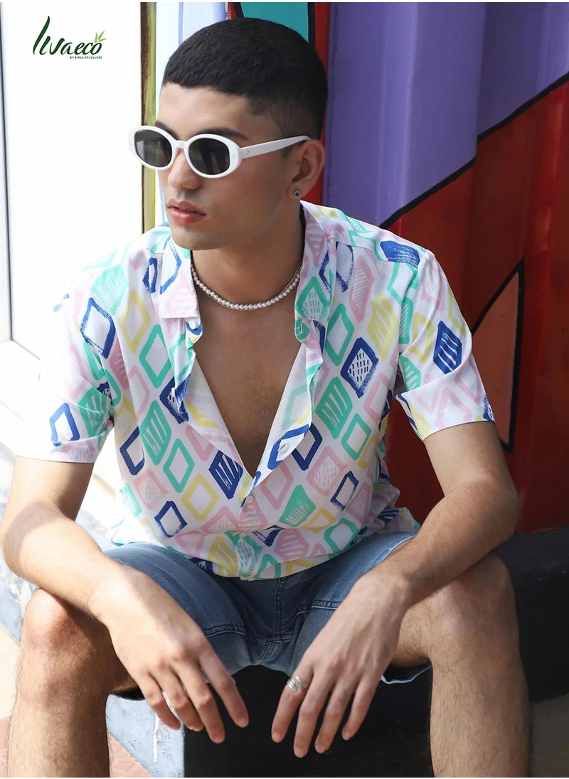 كامبوس سوترا Men's EcoLiva Multicolour Rhombus Strokes Shirt