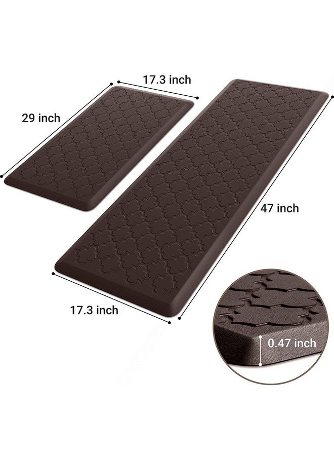 SoftDuo Kitchen Mat [2 PCS] Cushioned Anti-Fatigue Floor Mat, Waterproof Non-Skid Ergonomic Comfort Foam Rugs, Standing Mat for Kitchen, Floor,Office, Sink, Laundry(Chocolate) - Image 1