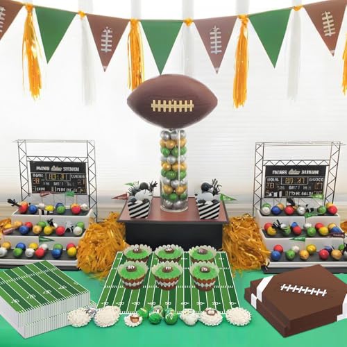 QEYMN Football Napkins, Football Party Decorations, 100 PCS Disposable Football Paper Napkins, Football Cocktail Napkins, Decorative Dinner Hand Napkins for Superbowl Tailgate Party Decorations Supplies - Image 4