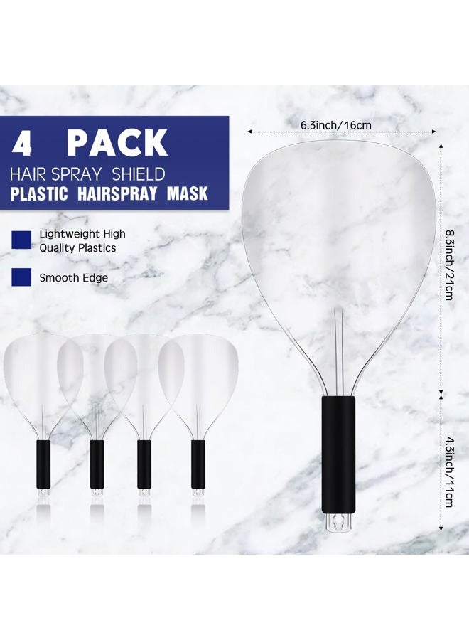 Flutesan 4 PCS Reusable Plastic Face Protector Masks with Sponge Handle for Hair Cutting, Spraying, Makeup Application - Image 2