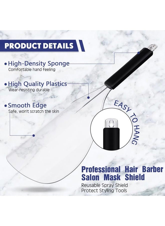 Flutesan 4 PCS Reusable Plastic Face Protector Masks with Sponge Handle for Hair Cutting, Spraying, Makeup Application - Image 3