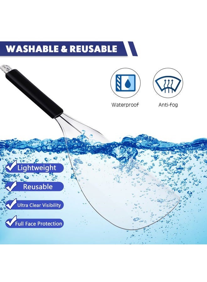 Flutesan 4 PCS Reusable Plastic Face Protector Masks with Sponge Handle for Hair Cutting, Spraying, Makeup Application - Image 4