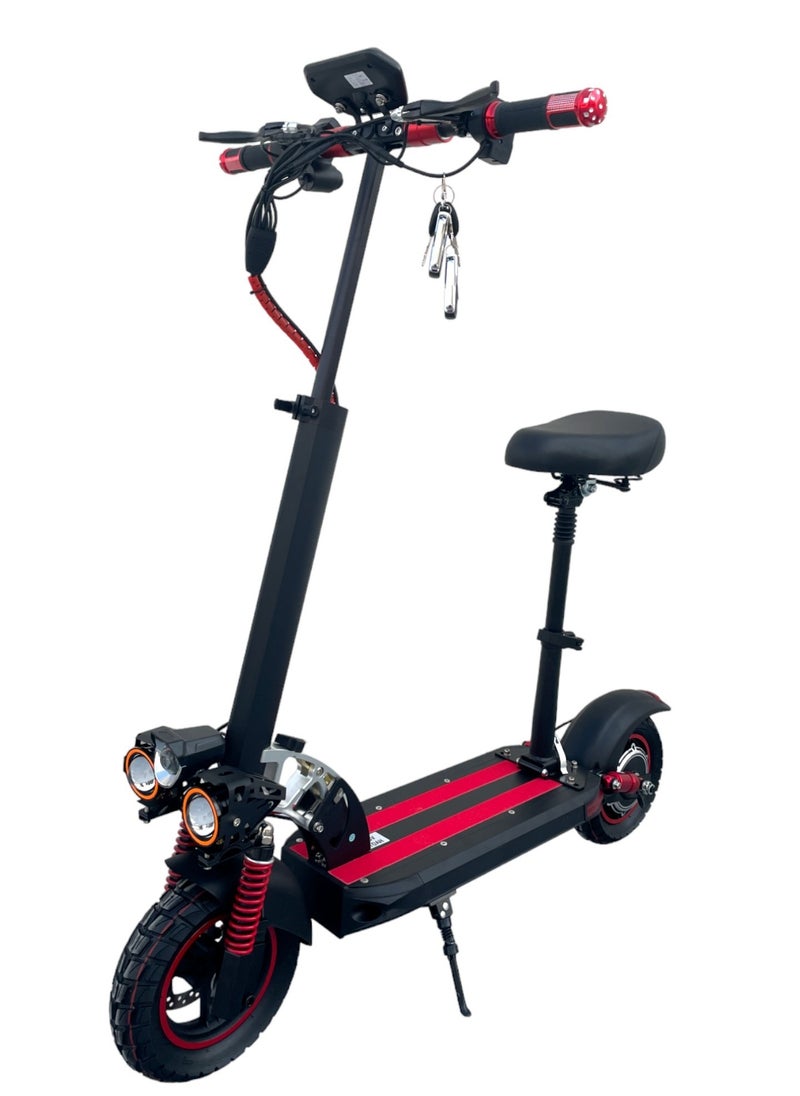 CHENXN Electric Scooter 1000W Motor 48V10Ah Battery 35 to 45Km Range Max Speed 55KmpH 4 Suspension Led Lights & Digital Display  E10  - Image 1