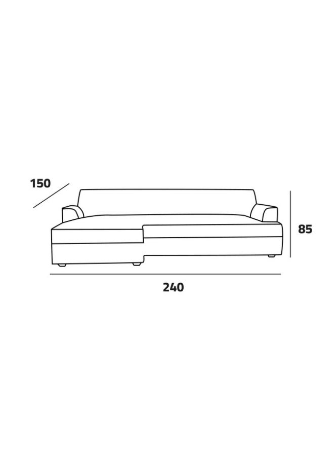 Al Home Elegant Dark Blue Velvet L-Shaped Sofa - 240x150x45x85 cm - Swedish Wood By Alhome - Image 5