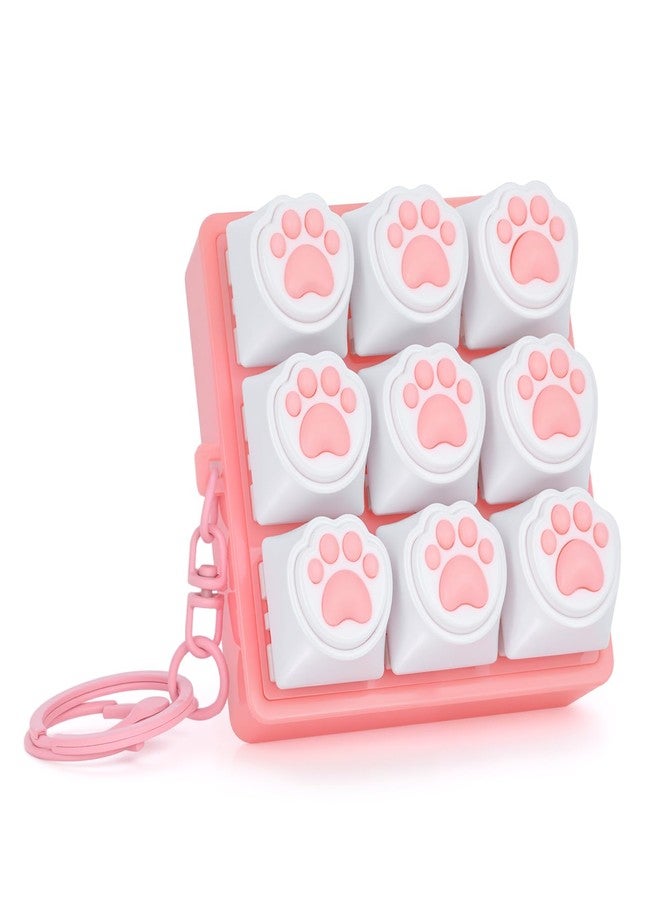 FunisFun Cat Paw Keyboard Fidget Toys for Adults, Keyboard Fidget Clicker Keychain with Clicky Sound for Office Meeting Stress Relief & Anxiety Cat Lover (Pink) - Image 1