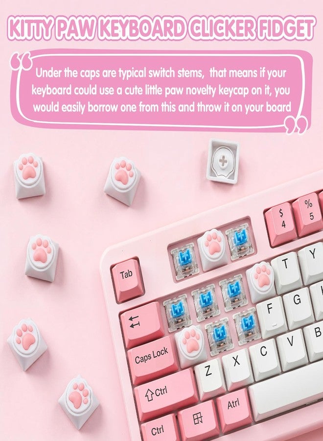 FunisFun Cat Paw Keyboard Fidget Toys for Adults, Keyboard Fidget Clicker Keychain with Clicky Sound for Office Meeting Stress Relief & Anxiety Cat Lover (Pink) - Image 4