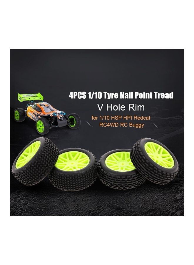 NIBEMINENT 4-Piece 1/10 Nail Point Tread Pattern RC Off-Road Tyres Set - Image 1