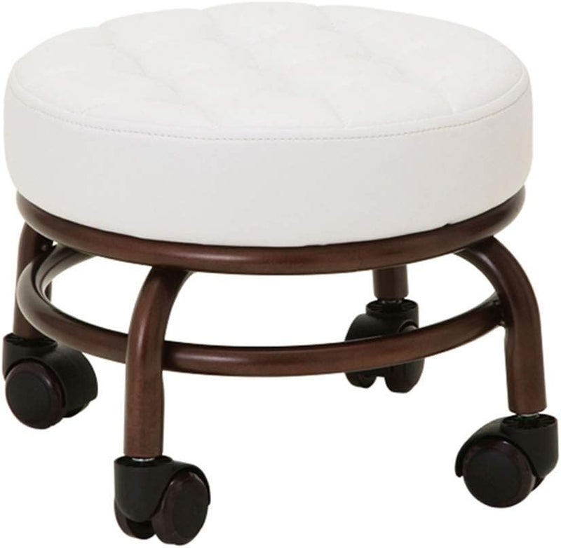 Elitzia Pedicure Stool Beauty Salon Foot Bath Footstool Two Colors Optional ET28499 White Colour Thick Foam Support Quality Wheels
