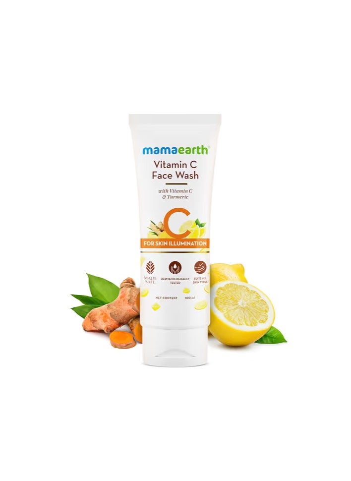 Mamaearth Mamaearth Vitamin C Face Wash with Vitamin C and Turmeric for Illumination Best for Dry, Oily, Sensitive, Normal Skin 100 ml  - Image 1