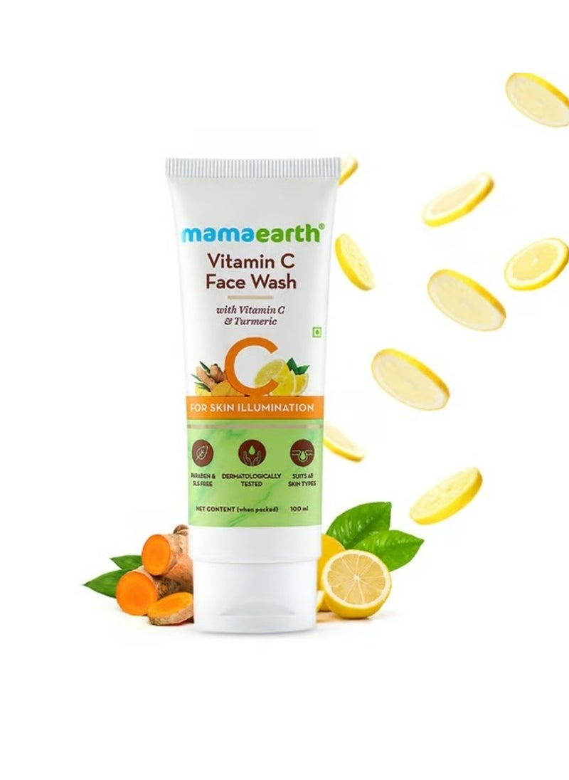 Mamaearth Mamaearth Vitamin C Face Wash with Vitamin C and Turmeric for Illumination Best for Dry, Oily, Sensitive, Normal Skin 100 ml  - Image 2
