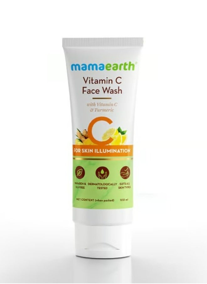 Mamaearth Mamaearth Vitamin C Face Wash with Vitamin C and Turmeric for Illumination Best for Dry, Oily, Sensitive, Normal Skin 100 ml  - Image 4
