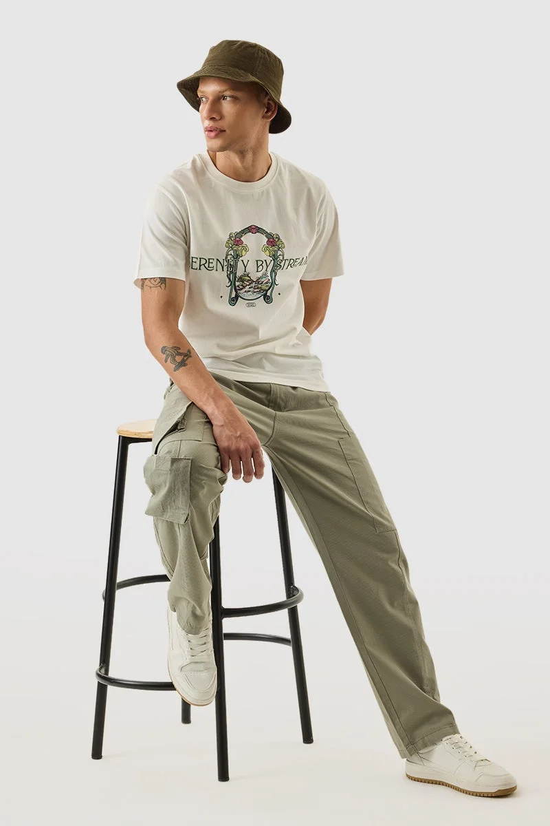 Snitch Off White Off White Graphic Half Sleeve Slim Fit T-Shirt for Men | Best Price UAE