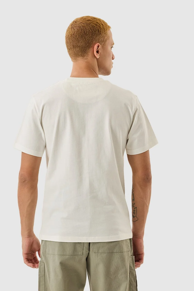 Snitch Off White Off White Graphic Half Sleeve Slim Fit T-Shirt for Men | Best Price UAE
