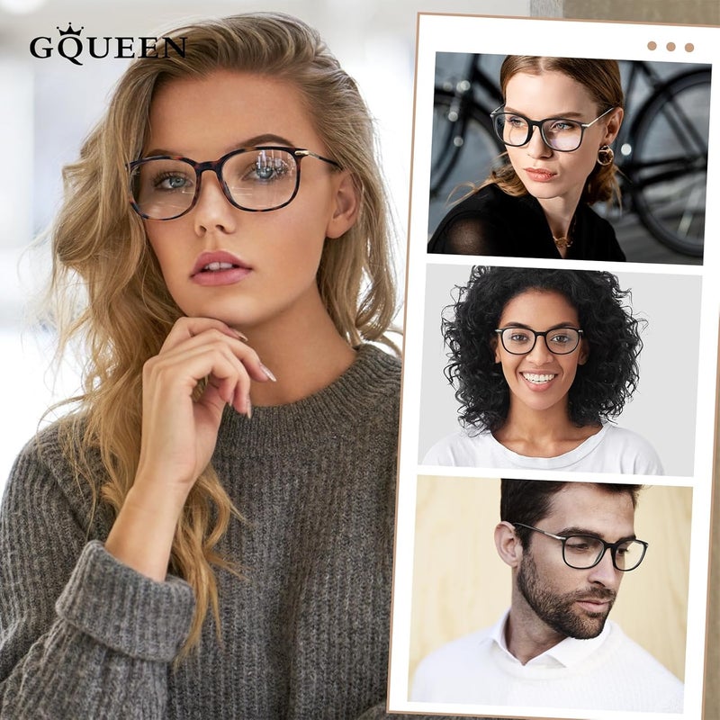 GQUEEN Fashion Fake Glasses Non Prescription Glasses Clear Lens Glasses Nerd Plain Frames Women Men, 201579 - Image 2