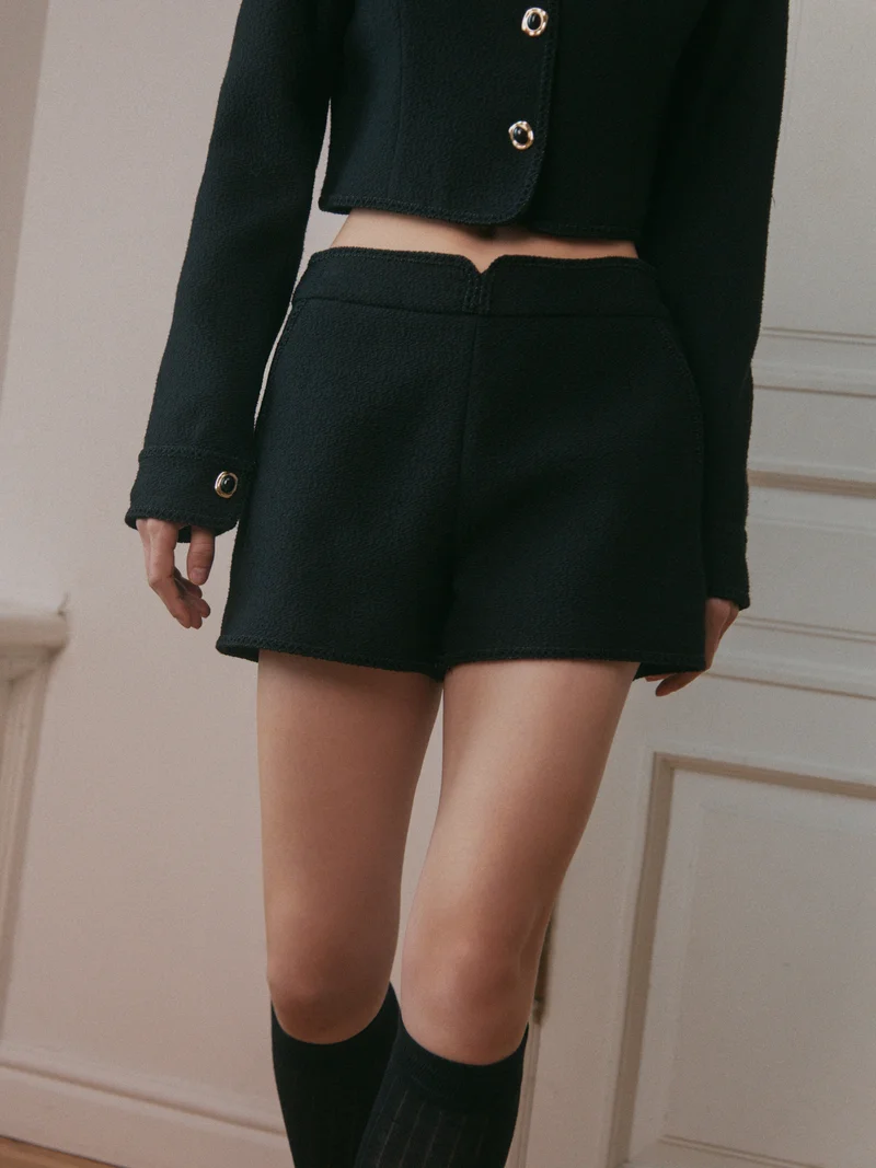 Lichi Textured mini shorts