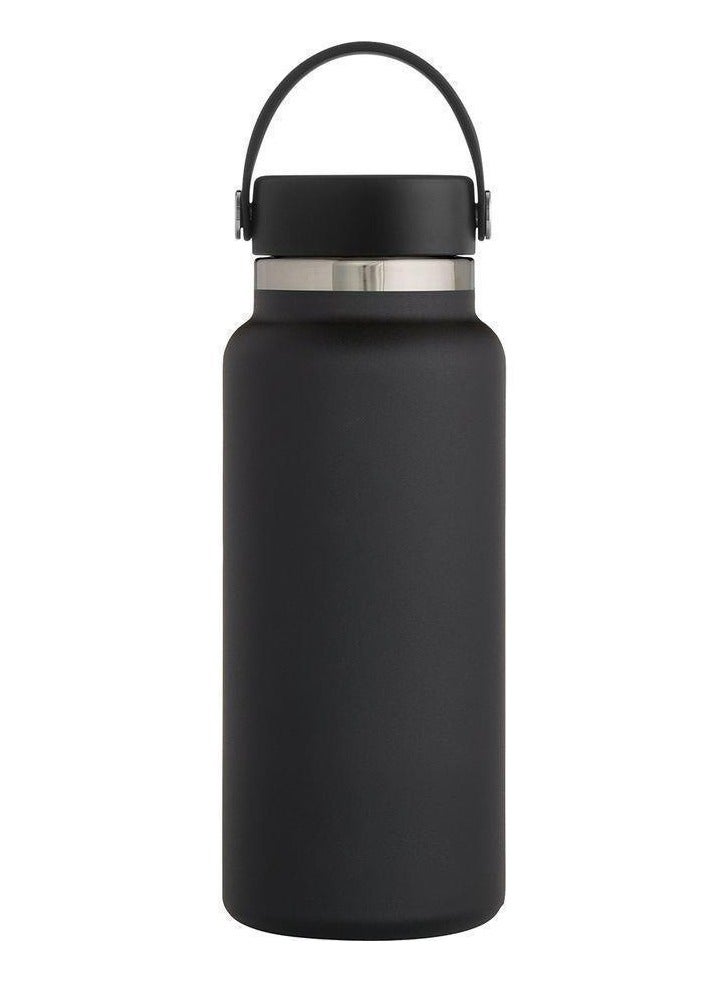 xozgdovg Thermos cup Large capacity outdoo sports kettle Double vacuum 32oz black