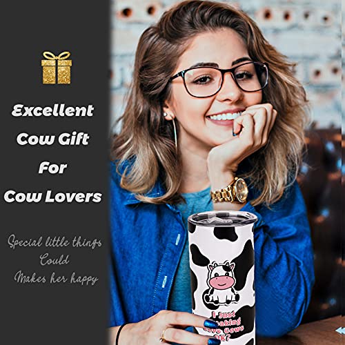 Mofvugz Cow Gifts- Cow Print Tumbler- Cute Stainless Steel Insulated 20 Oz Skinny Tumbler with Lid and Straw- Coffee Travel Mug Cup- Cow Stuff Accessories Decor- Birthday Christmas Gifts for Women Teen Girls - Image 3