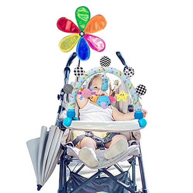 Baby bassinet toys Infant Toddlers Crib and Pushchair toy Travel Arch Stroller toy Pram Activity toys for indoor and outdoor Elephant - Image 3