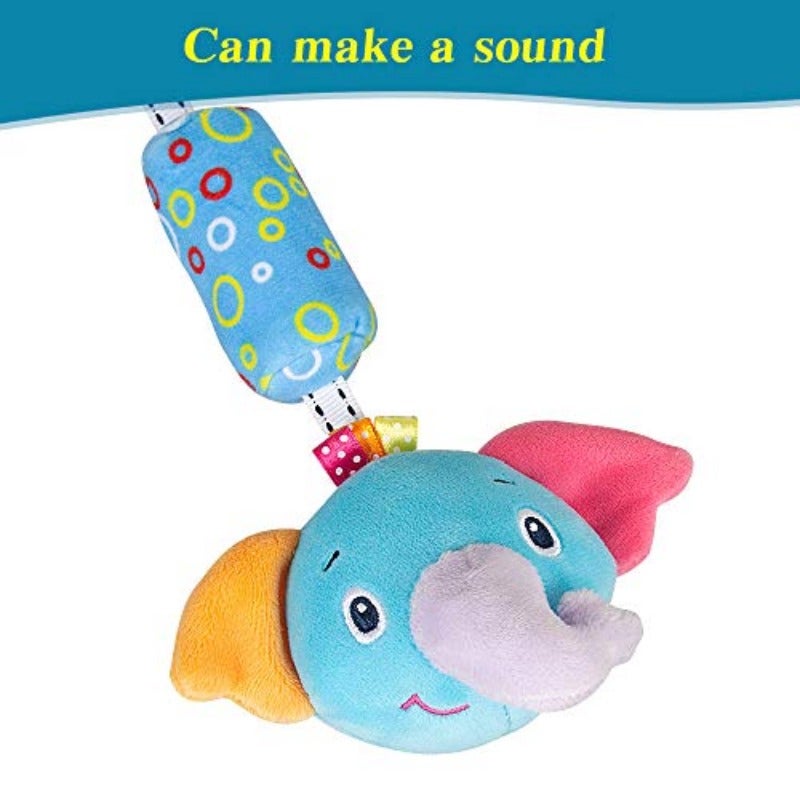 Baby bassinet toys Infant Toddlers Crib and Pushchair toy Travel Arch Stroller toy Pram Activity toys for indoor and outdoor Elephant - Image 5