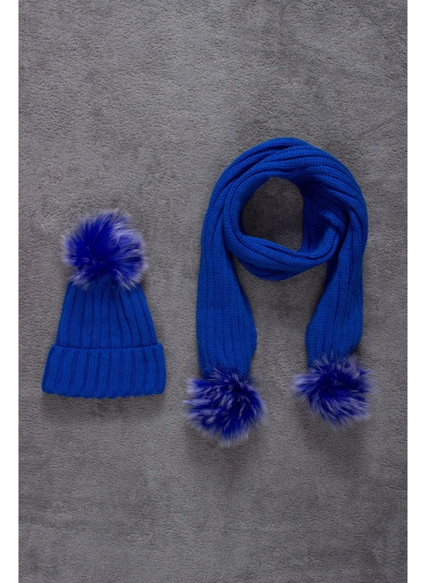 Ada Bebek Çocuk Ada Baby Kids Single Pom-Pom Scarf Beanie Set