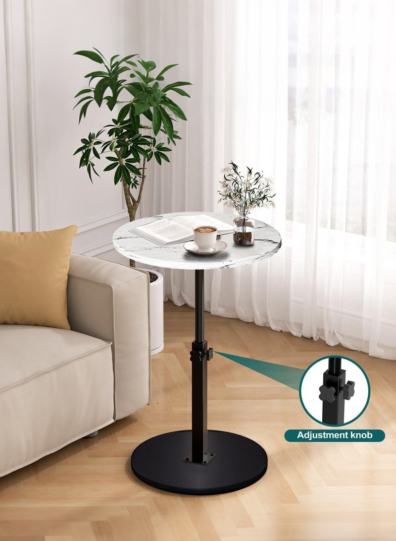 شو وو طاولة جانبية قابلة للتعديل، طاولة مستديرة، طاولة صغيرة بجانب السرير، طاولة جانبية عصرية منتصف القرن لغرفة المعيشة وغرفة النوم والزوايا والمكتب - Image 1