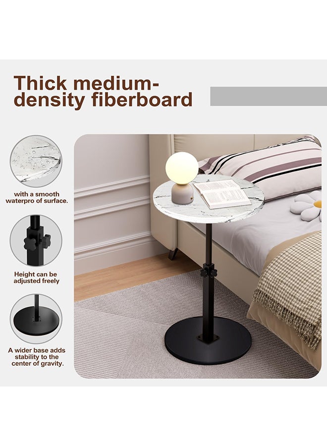 شو وو طاولة جانبية قابلة للتعديل، طاولة مستديرة، طاولة صغيرة بجانب السرير، طاولة جانبية عصرية منتصف القرن لغرفة المعيشة وغرفة النوم والزوايا والمكتب - Image 5