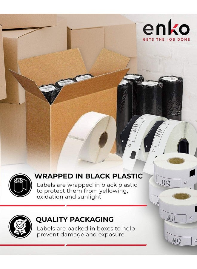 enKo Products Enko Compatible Dk1201 Standard Address 11/7 X 31/2 Replacement Labels Compatible For Brother Ql Label Printers [12 Rolls / 4800 Labels With 4 Refillable Cartridge Frame] - Image 5