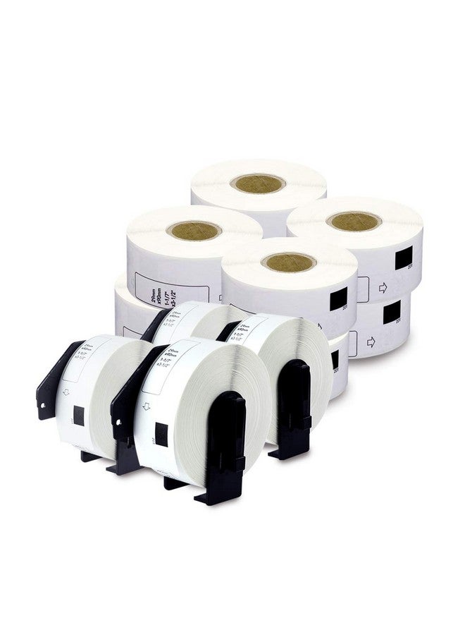 enKo Products Enko Compatible Dk1201 Standard Address 11/7 X 31/2 Replacement Labels Compatible For Brother Ql Label Printers [12 Rolls / 4800 Labels With 4 Refillable Cartridge Frame] - Image 1