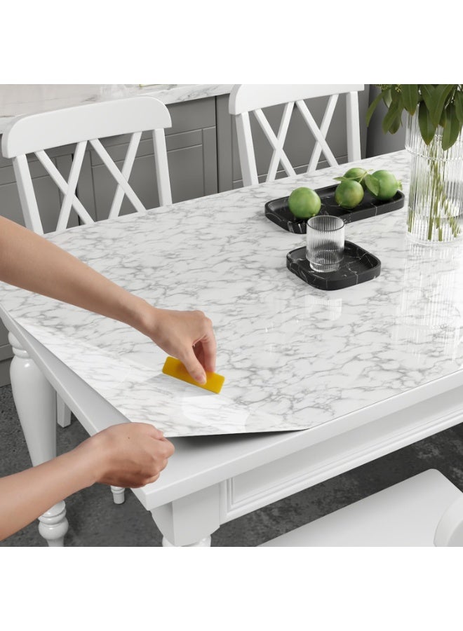 Sharpdo Marble Countertop Contact Paper, Peel and Stick, Waterproof Marble Color, Peel and Stick Wallpaper, Self Adhesive Wallpaper for Bathroom and Kitchen Countertops, Glossy (3m x 60cm) - Image 3