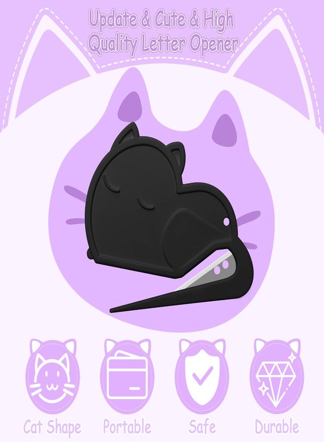 Luxiv 6 Pack Letter Opener Envelope Slitter Cat Shape, Luxiv Envelope Opener Slitter for Women, Men Mail Opener Tool Mini Safe Letter Opener Package Opener for Office, Home - Image 3