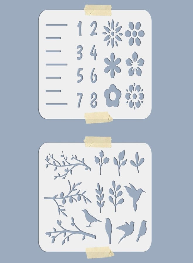 MAYJOYDIY 2pcs Height Chart Ruler Wall Stencils Flower Stencils for Painting 11.7×8.3 inches Reusable Stencils PET DIY Drawing Templates for Arts Crafts Wall Home Decor - Image 2