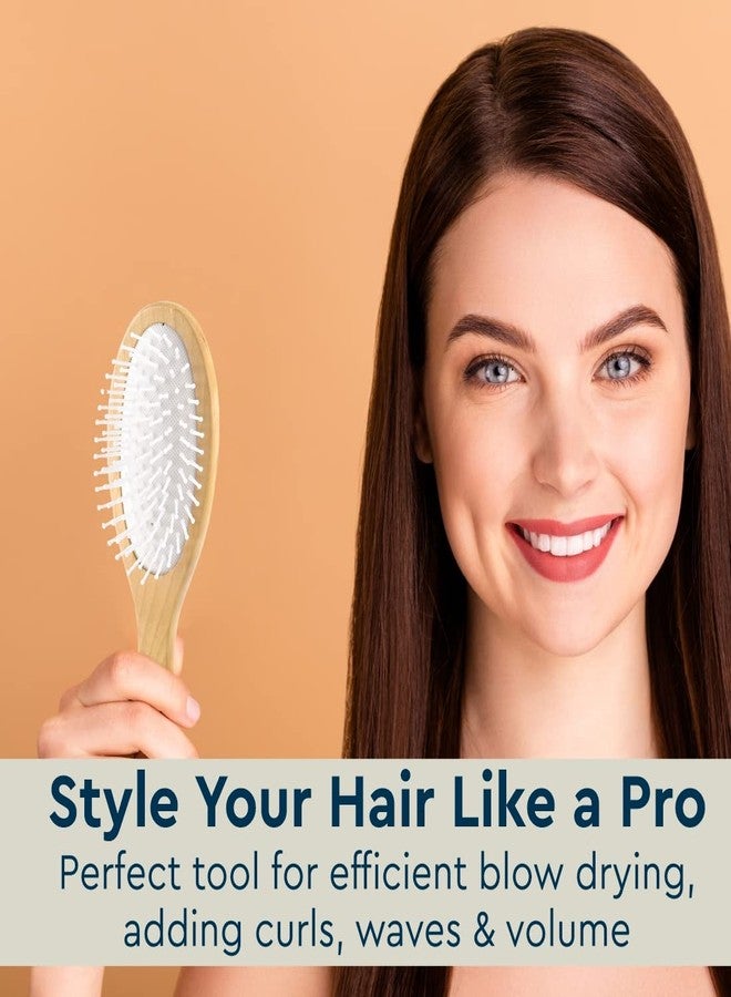 غوب فرشاة شعر بيضاوية من GUBB لفك تشابك الشعر وتصفيفه | تُملس الشعر المجعد وتفك تشابكه | فك تشابك الشعر المبلل أو الجاف بسرعة وسهولة | تقلل من تكسر الشعر وتعزز نموه | مناسبة لجميع أنواع الشعر | فرشاة شعر للرجال والنساء (ألوان خشبية) - Image 3