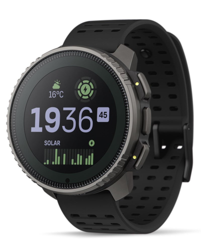 Suunto ساعة SUUNTO العمودية الشمسية الرياضية مع GPS، ساعة جري ببطارية تدوم 60 يومًا، ساعة ذكية متعددة الرياضات مع شاشة تعمل باللمس، دعم متقدم لصحة القلب والتعافي، نظام تحديد المواقع العالمي المزدوج، خريطة عالمية غير متصلة، لون التيتانيوم الأسود - Image 1