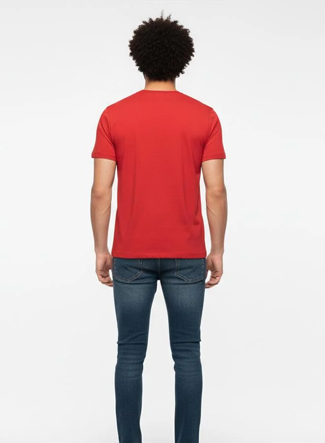 Take Two Men Red Flintstones Graphic Print T-Shirt