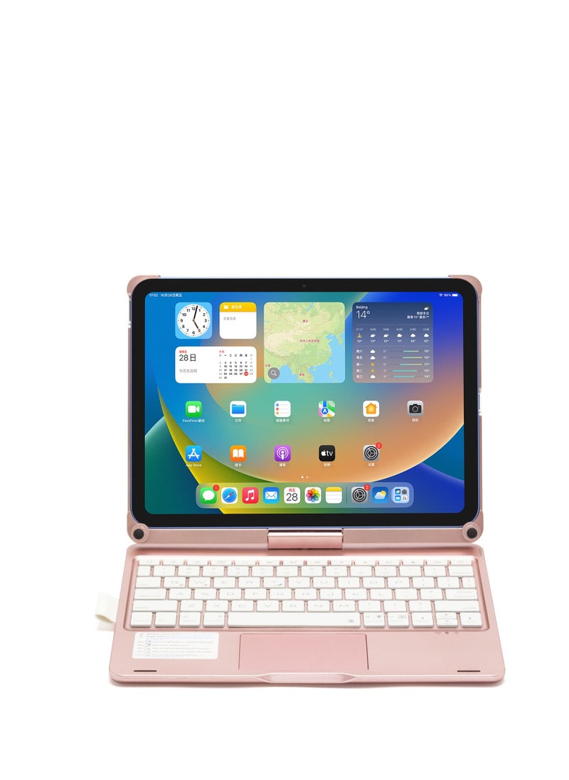 GULFLINK 450mAh Wireless Keyboard Case with TouchPad for ipad 10.9 inch 2022 Pink  - Image 3