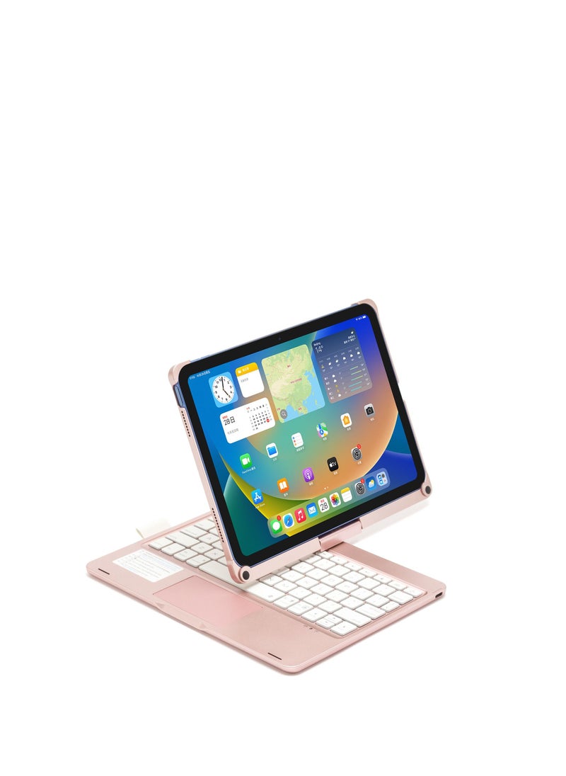 GULFLINK 450mAh Wireless Keyboard Case with TouchPad for ipad 10.9 inch 2022 Pink  - Image 2