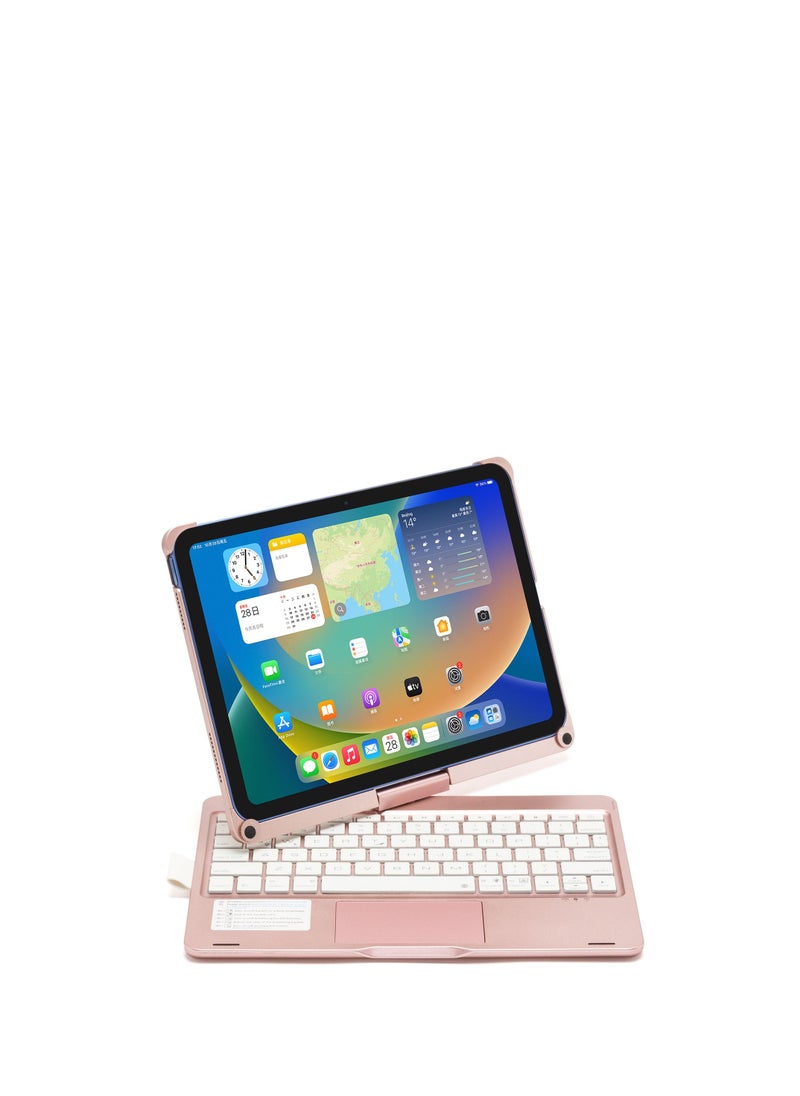 GULFLINK 450mAh Wireless Keyboard Case with TouchPad for ipad 10.9 inch 2022 Pink  - Image 4