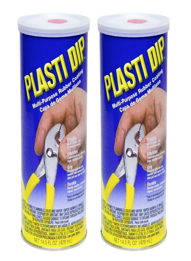 بلاستي ديب علبة غمس مطاطية سائلة حمراء من بلاستي ديب، 14.5 أونصة، لعشاق السيارات - طلاء مطاطي متين وقابل للتقشير، للأدوات - طلاء مقبض الأداة لمشاريع السيارات والمشاريع المنزلية - (عبوة من قطعتين) - Image 1