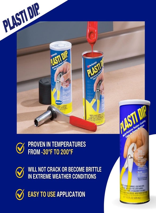 بلاستي ديب علبة غمس مطاطية سائلة حمراء من بلاستي ديب، 14.5 أونصة، لعشاق السيارات - طلاء مطاطي متين وقابل للتقشير، للأدوات - طلاء مقبض الأداة لمشاريع السيارات والمشاريع المنزلية - (عبوة من قطعتين) - Image 3