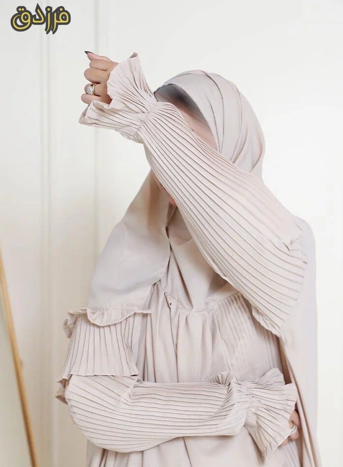فرزدق شرشف صلاة نسائي (كسرات) لون سكري واسع و مريح خامة باردة ممتازة ( مرد ) - Image 4