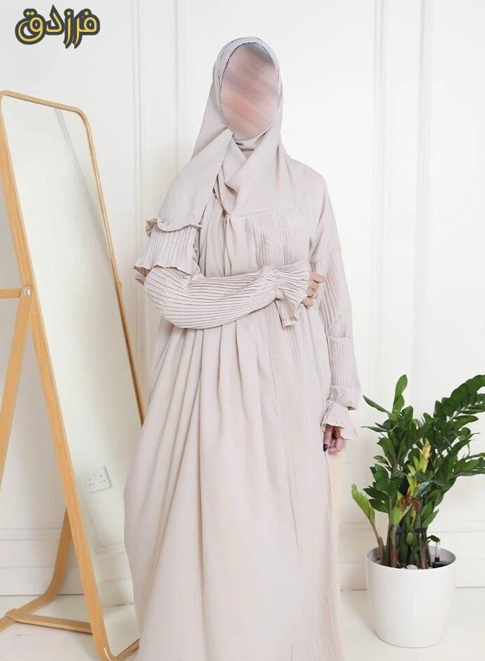 فرزدق شرشف صلاة نسائي (كسرات) لون سكري واسع و مريح خامة باردة ممتازة ( مرد ) - Image 5