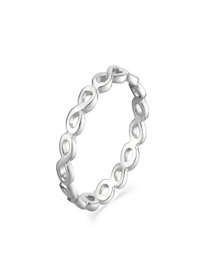 Savlano 925 Sterling Silver Infinity Ring Band for Women - Made in Italy Comes With a Gift Box (9) - Image 1