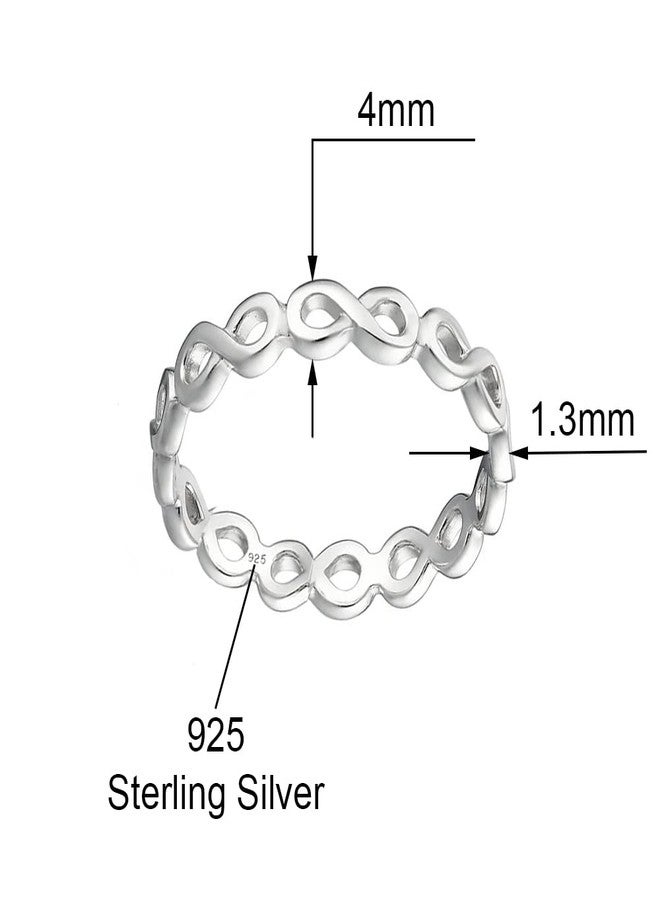 Savlano 925 Sterling Silver Infinity Ring Band for Women - Made in Italy Comes With a Gift Box (9) - Image 2