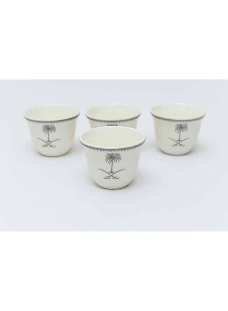 ALSAHAH Saudi Traditional Coffee Cups Set of 12 with Palm & Swords Design – Premium Arabic Hospitality Cups - Image 3