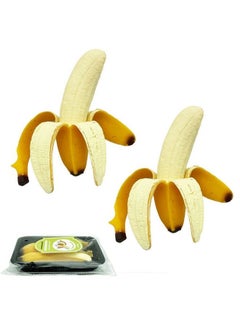 Pack Of 2 Squishy Banana Toys Simulation Banana Squishy Squeeze Toys, Eutreec Super Soft Stress Relief Spotted Peeled Banana Party Favors For Kids Toy For Boys Girls Adults April Fool Day