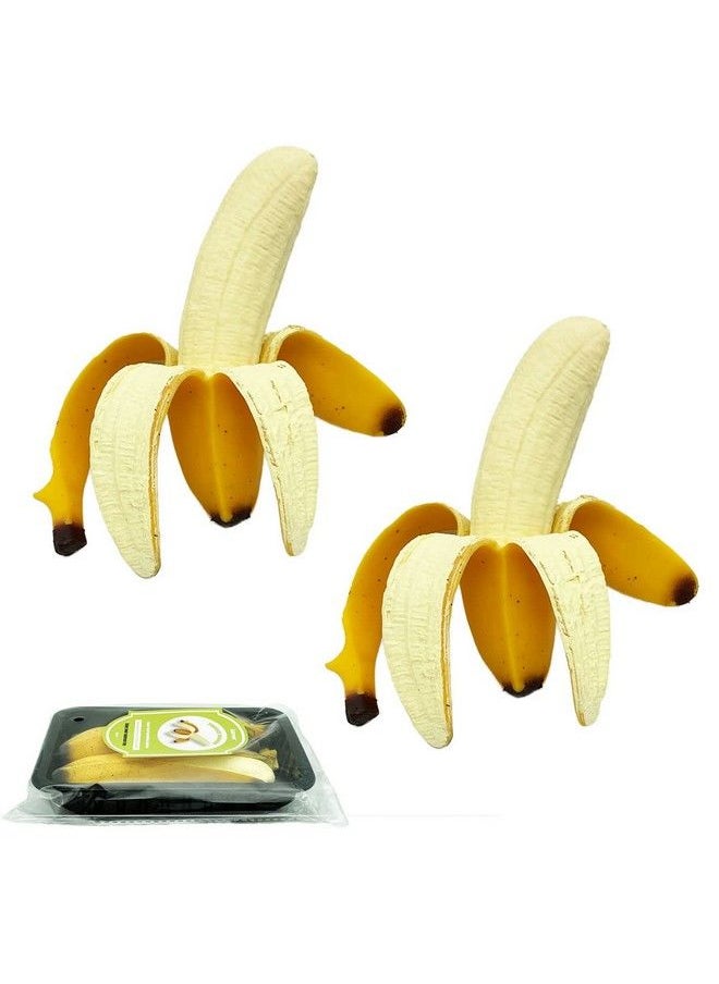 Generic - Pack Of 2 Squishy Banana Toys Simulation Banana Squishy Squeeze Toys, Eutreec Super Soft Stress Relief Spotted Peeled Banana Party Favors For Kids Toy For Boys Girls Adults April Fool Day - Image 1