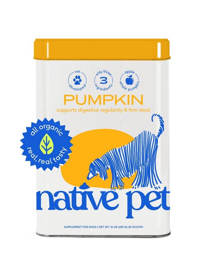 native pet Organic Pumpkin For Dogs  AllNatural Pumpkin Powder For Dog Digestive Support  Perfect Ratio Of Soluble And Insoluble Fiber For Dogs  3 Natural Ingredients  60 Scoops - Image 1