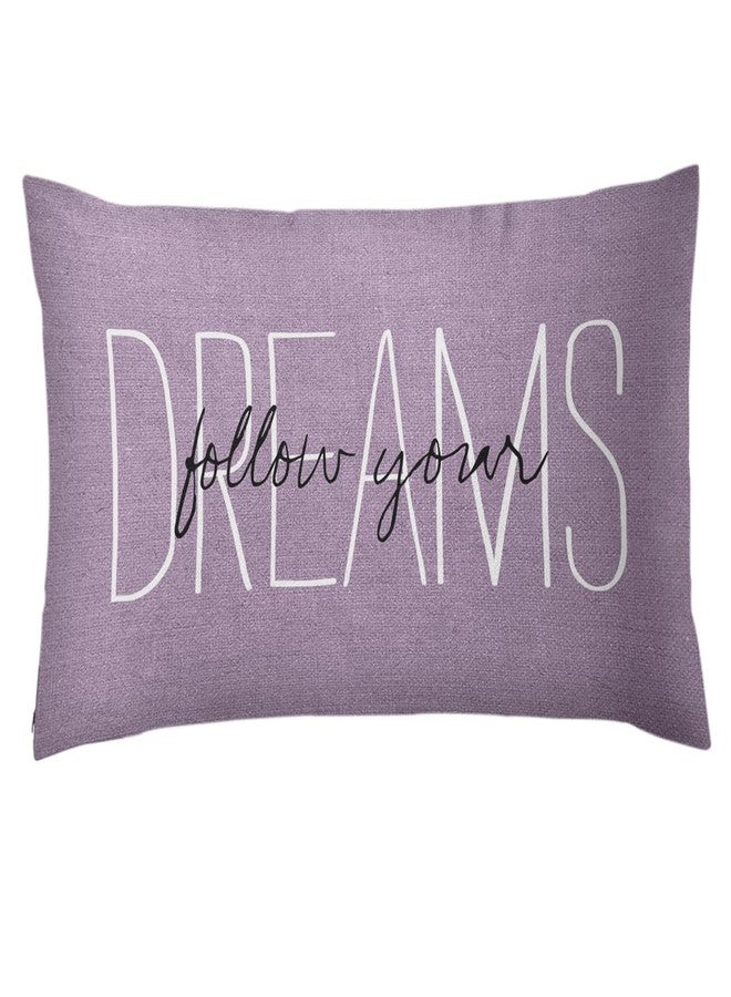 Emvency Purple Throw Pillow Cover Rustic Follow Your Dreams Light Purple Decorative Pillow Case Monogram Home Decor Rectangle Queen Size 20x30 Inch Cushion Pillowcase - Image 1