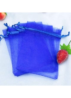 Vitacelli Organza Bags with Drawstrings 7X9 cm Jewelry Pouches Candies Eid Bridal Shower Party Wedding Favor Bags (Royal blue)  - Image 4